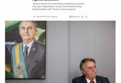 The NY Times falou sobre a 'caça as bruxas' em defesa de Bolsonaro -  (crédito: Reprodução/NY Times)