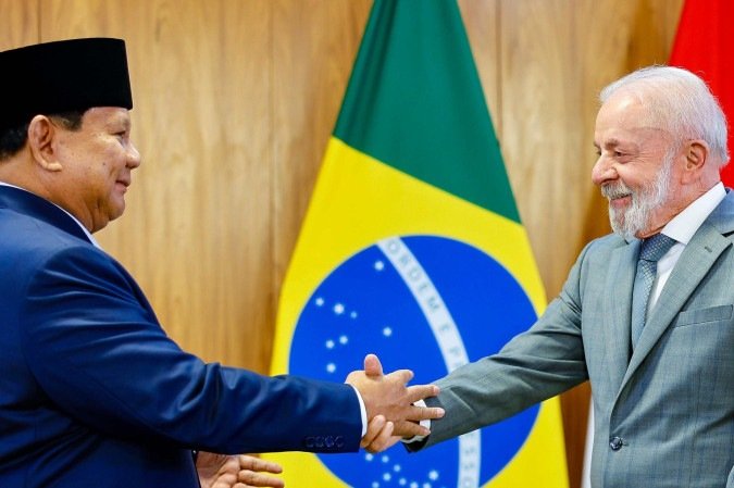 Lula recebeu o presidente da Indonésia, Prabowo Subianto, para uma reunião bilateral. País faz parte do Brics desde janeiro. - (crédito: Ricardo Stuckert/PR ) Lula recebeu o presidente da Indonésia, Prabowo Subianto, para uma reunião bilateral. País faz parte do Brics desde janeiro. - (crédito: Ricardo Stuckert/PR )