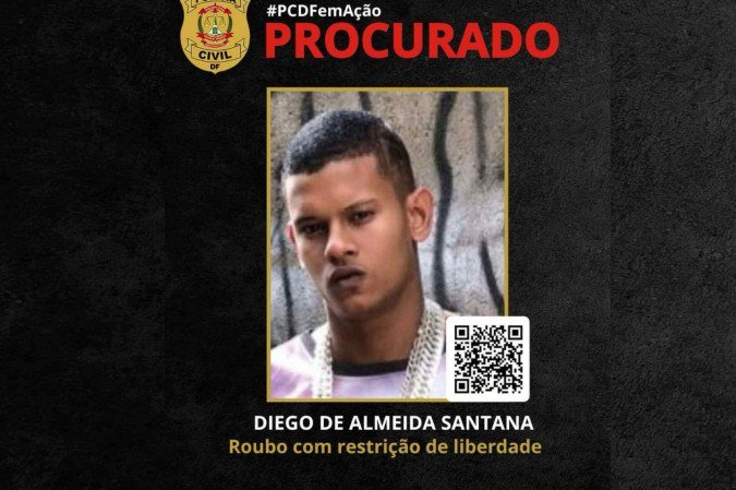 Suspeito de sequestro relâmpago na Asa Norte está foragido - (crédito: PCDF) Suspeito de sequestro relâmpago na Asa Norte está foragido - (crédito: PCDF)