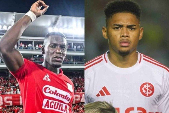 Brayan Medina e Victor Gabriel seguem em pauta no Cruzeiro - (crédito: Fotos: Divulgação / America de Cali e Ricardo Duarte / Internacional) Brayan Medina e Victor Gabriel seguem em pauta no Cruzeiro - (crédito: Fotos: Divulgação / America de Cali e Ricardo Duarte / Internacional)