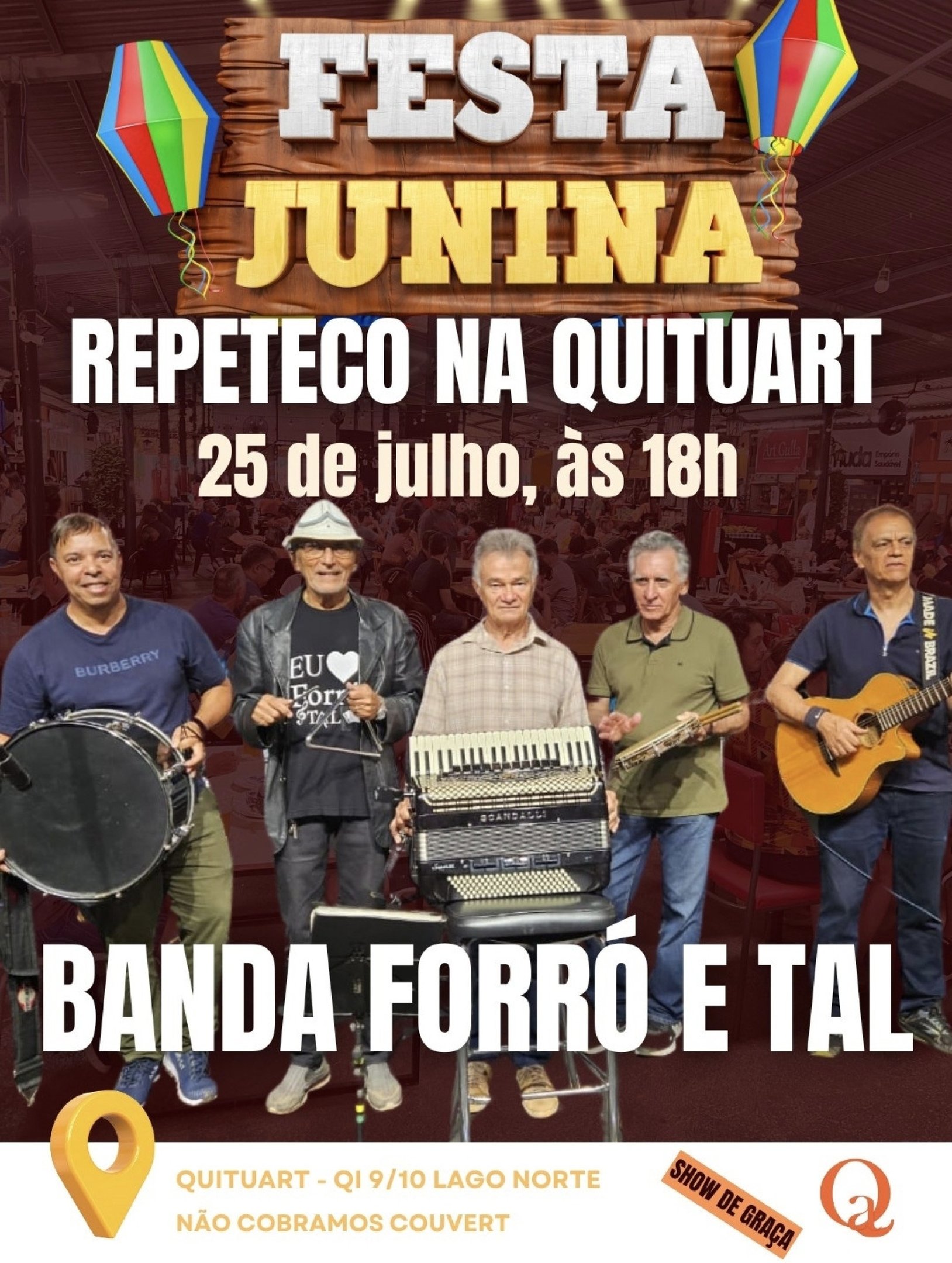 Quituart realiza Festa Junina gratuita com música e comidas típicas Quituart realiza Festa Junina gratuita com música e comidas típicas