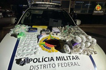 PMDF desarticula ponto de tráfico em Santa Maria e apreende drogas e munições -  (crédito: PMDF/Divulgação)