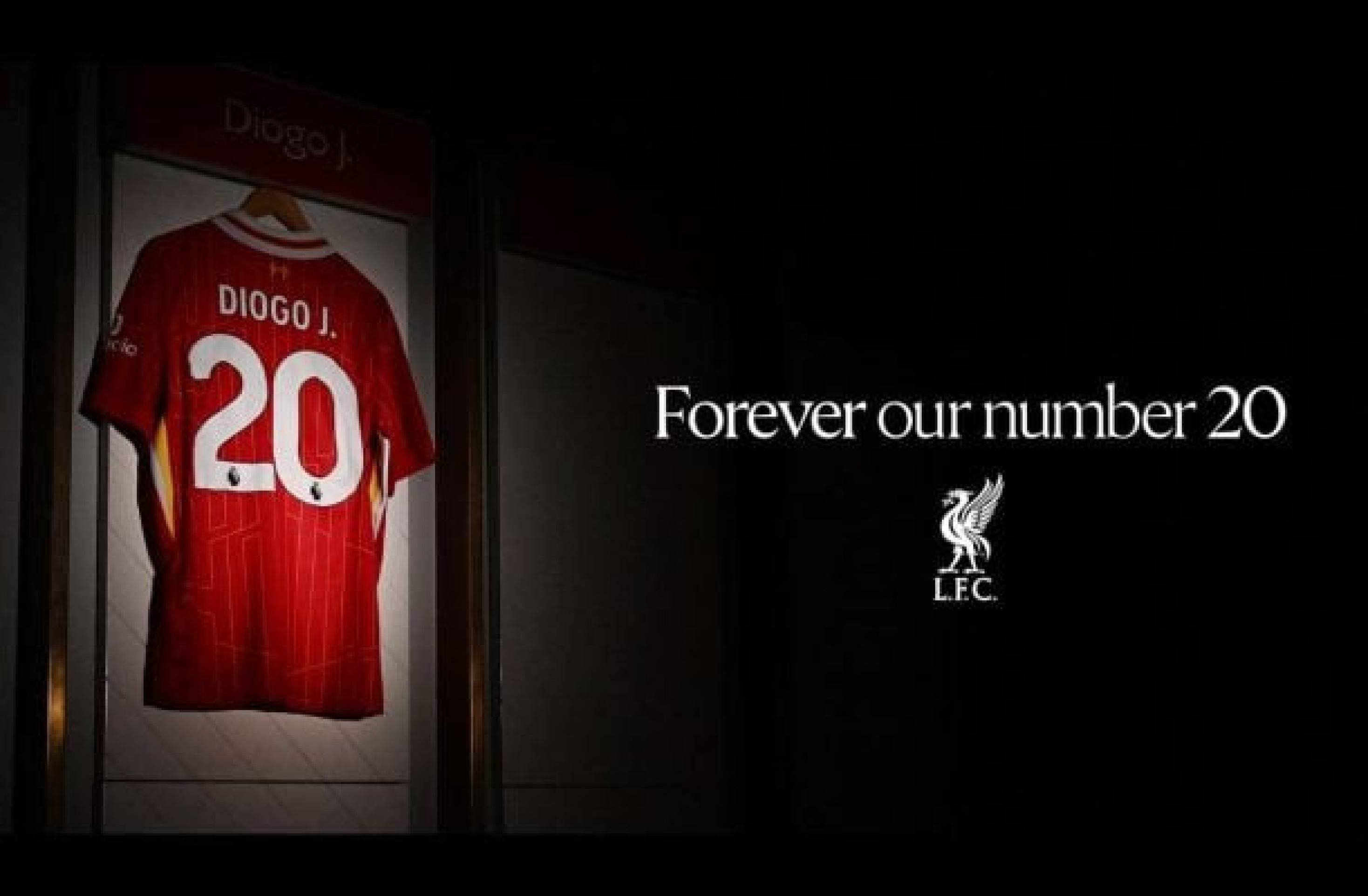 Liverpool aposenta a camisa 20 em homenagem a Diogo Jota