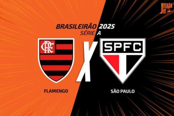 Líder, Flamengo recebe o São Paulo no Maracanã  -  (crédito: Foto: Arte Jogada10)
