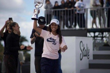 Rayssa Leal é a campeã da etapa de Brasília da Street League Skateboarding -  (crédito: Mariana Campos/CB/D.A Press)