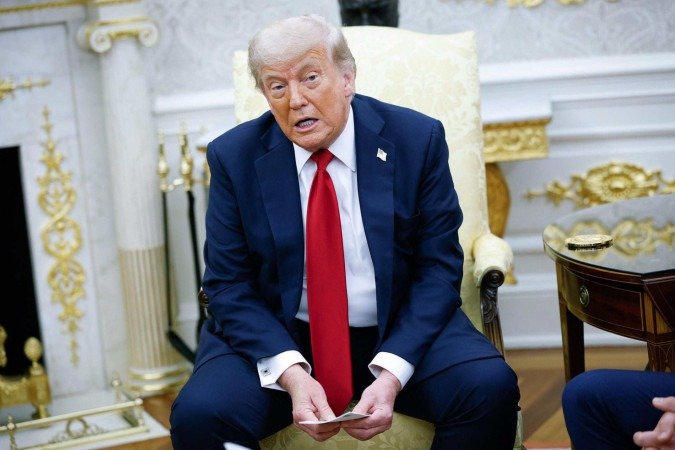 Tarifaço anunciado pelo presidente Trump sobre produtos brasileiros está previsto para entrar em vigor no dia 1º de agosto - (crédito: Getty Images via AFP) Tarifaço anunciado pelo presidente Trump sobre produtos brasileiros está previsto para entrar em vigor no dia 1º de agosto - (crédito: Getty Images via AFP)