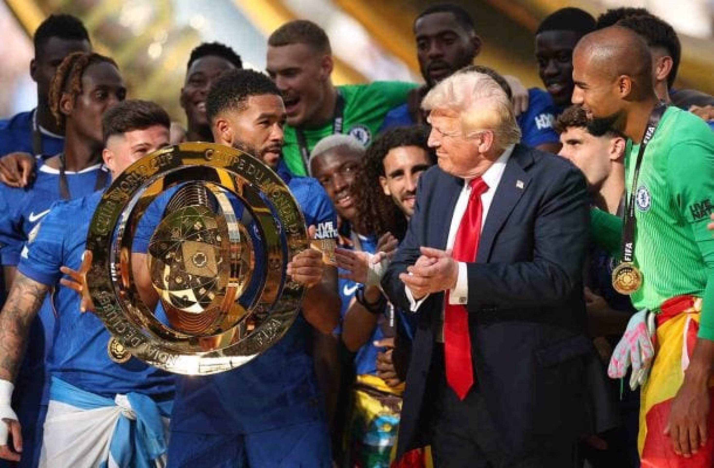 Chelsea conquistou o título do Mundial, mas a taça original ficou com Trump  -  (crédito: Foto: Buda Mendes/Getty Images)