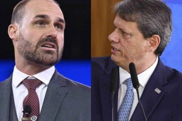 Segundo o deputado licenciado, a postura de Tarcísio "esvazia o plano" de pressionar o governo federal por uma anistia ampla aos acusados de articular uma tentativa de golpe para manter Jair Bolsonaro no poder -  (crédito: Saul Loeb/AFP/Marcelo Camargo/Agência Brasil)