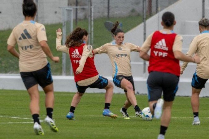 Argentinas treinam para a estreia na Copa América feminina -  (crédito: Foto: Divulgação/AFA)