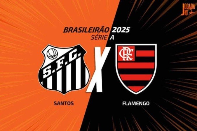 Santos e Flamengo duelam pela 14ª rodada do Brasileirão, na Vila Belmiro -  (crédito: Arte: Jogada10)