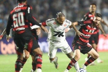 Com gol de Neymar, Santos vence o Flamengo na Vila Belmiro -  (crédito: Foto: Gilvan de Souza /CRF)