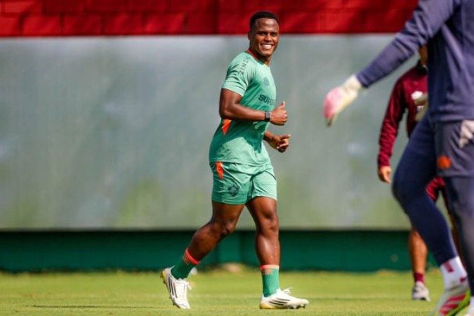 Arias durante o treinamento do Fluminense no CT Carlos Castilho - (crédito: Foto: Marina Garcia/Fluminense FC) Arias durante o treinamento do Fluminense no CT Carlos Castilho - (crédito: Foto: Marina Garcia/Fluminense FC)