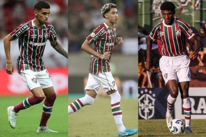 Riquelme Felipe, Isaque e Wallace Davi voltam à base do Fluminense - (crédito: Fotos: Marcelo Gonçalves e Leonardo Brasil / FFC) Riquelme Felipe, Isaque e Wallace Davi voltam à base do Fluminense - (crédito: Fotos: Marcelo Gonçalves e Leonardo Brasil / FFC)