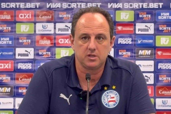 Rogério Ceni durante entrevista coletiva - (crédito: Foto: Reprodução) Rogério Ceni durante entrevista coletiva - (crédito: Foto: Reprodução)