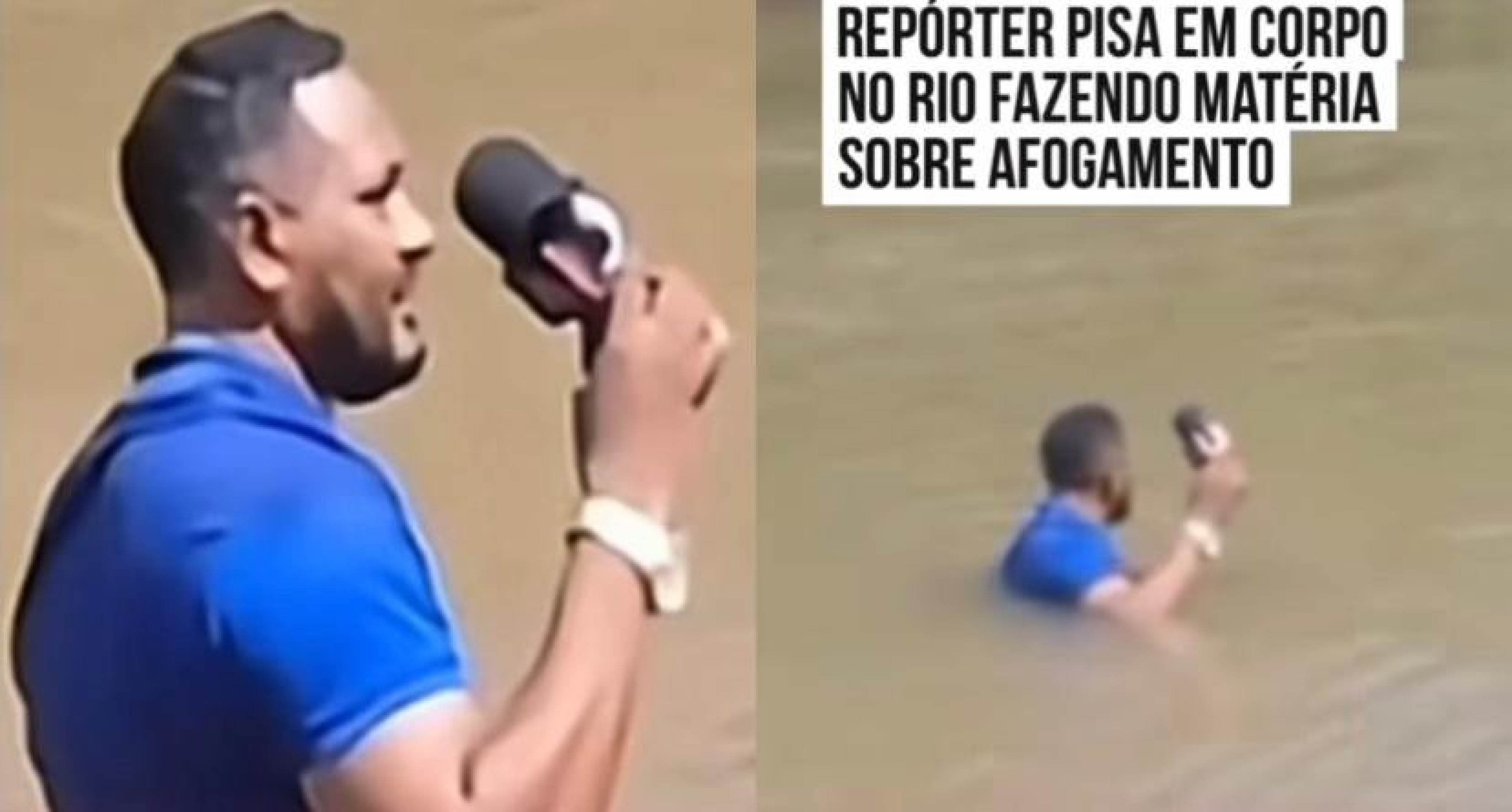 Repórter descobre corpo em Rio durante matéria sobre afogamento Repórter descobre corpo em Rio durante matéria sobre afogamento