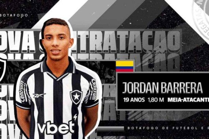 Barrera é meia e tem apenas 19 anos. Uma aposta do scout alvinegro  -  (crédito: Foto: Vitor Silva/Botafogo)