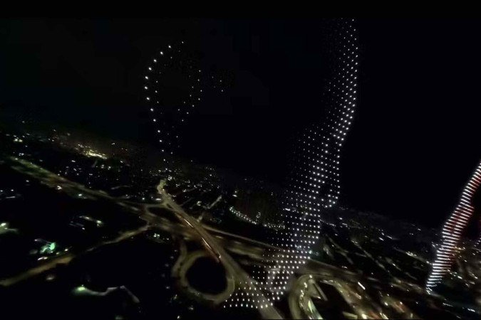 Show de drones é uma das atrações do confronto entre Belfort e Wanderlei Silva - (crédito: Divulgação/Spaten) Show de drones é uma das atrações do confronto entre Belfort e Wanderlei Silva - (crédito: Divulgação/Spaten)
