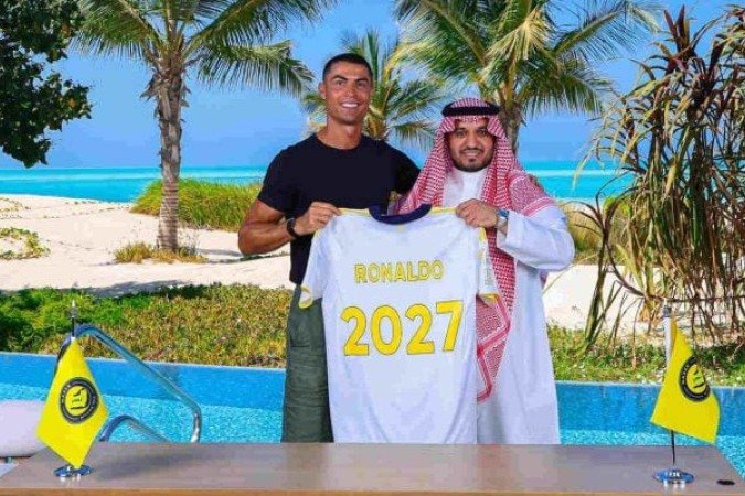 Cristiano Ronaldo renovou seu contrato com o Al-Nassr até 2027, quando terá 42 anos - (crédito: Foto: Divulgação) Cristiano Ronaldo renovou seu contrato com o Al-Nassr até 2027, quando terá 42 anos - (crédito: Foto: Divulgação)