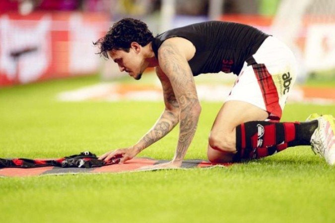 Filipe Luís voltou a utilizar Pedro, que decidiu clássico contra o Fluminense -  (crédito: Foto: Adriano Fontes/Flamengo)