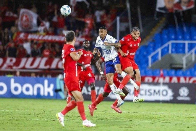 Bahia perdeu para o América de Cali e foi eliminado nos playoffs da Sul-Americana -  (crédito: Foto: Rafael Rodrigues/EC Bahia)
