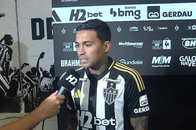 Jogador em sua apresentação no Galo -  (crédito: Foto: Reprodução)