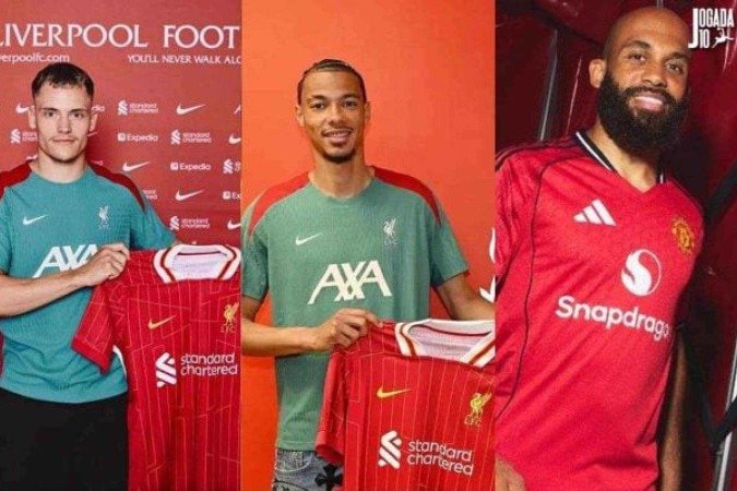 Wirtz, Ekitike e Mbeumo, as contratações mais caras da janela europeia até o momento -  (crédito: Divulgação/Liverpool Divulgação/Liverpool Divulgação/Man United)