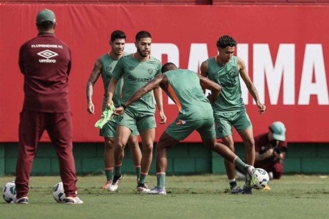 Fluminense: trio volta do sub-20 após título e treina com os profissionais -  (crédito: Foto: LUCAS MERÇON / FLUMINENSE F.C.)