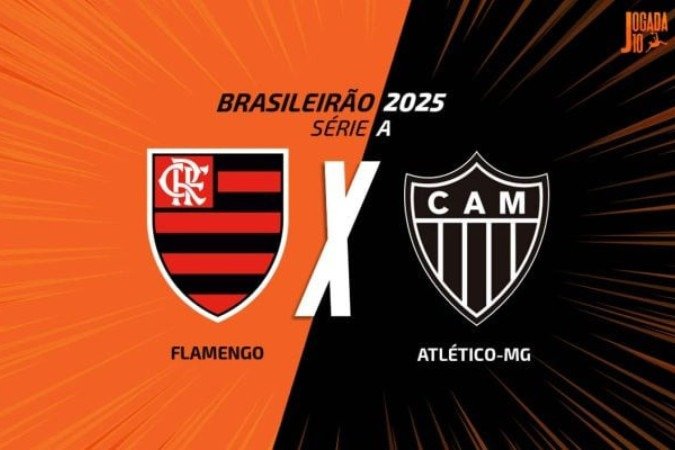 Flamengo e Atlético fazem duelo neste domingo, pelo Brasileirão -  (crédito: Arte: Jogada10)