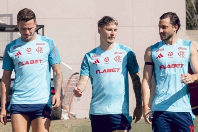 Saúl Ñiguez em seu primeiro treinamento no Flamengo - (crédito: Adriano Fontes/Flamengo) Saúl Ñiguez em seu primeiro treinamento no Flamengo - (crédito: Adriano Fontes/Flamengo)