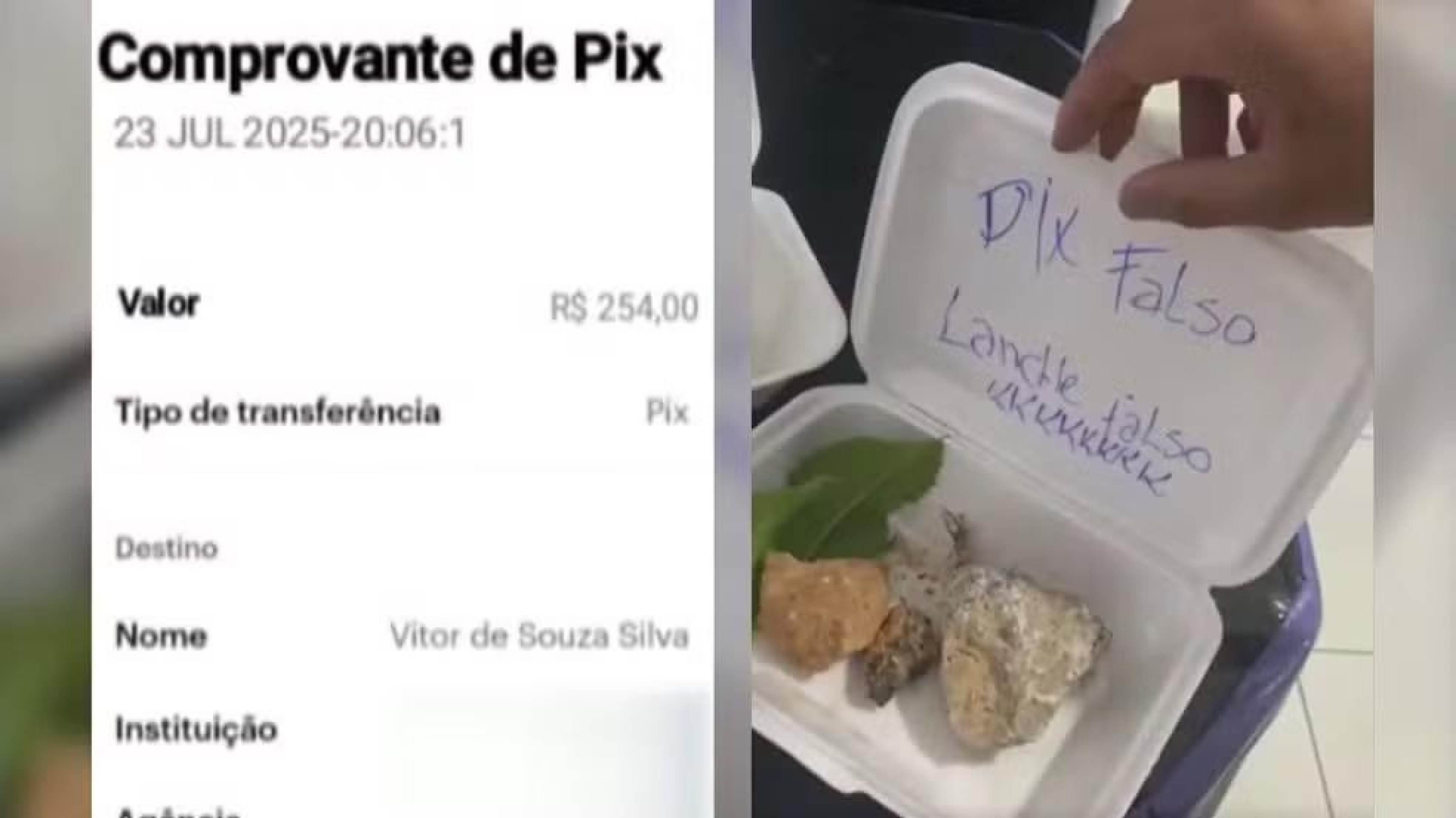 Lanchonete percebe tentativa de golpe e dá o troco