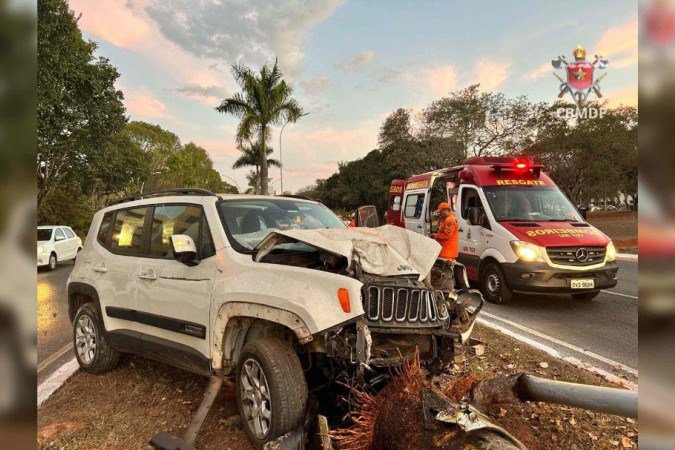 O local ficou sob os cuidados da Polícia Militar (PMDF) -  (crédito: Divulgação/CBMDF)