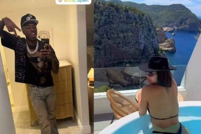 Vini Jr curte férias em Ibiza com brasileira apontada como affair  -  (crédito: Reprodução/Instagram)