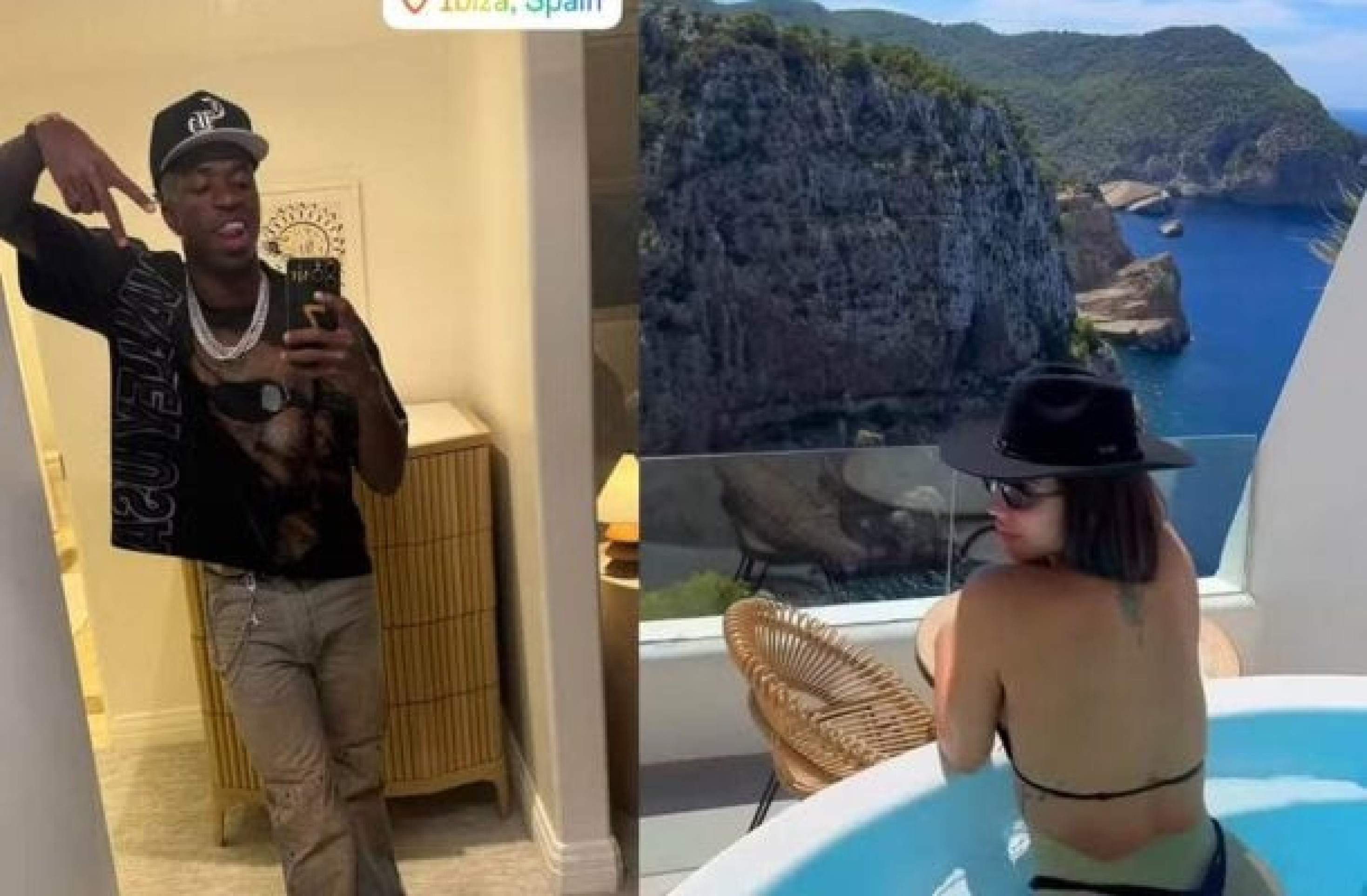 Vini Jr curte férias em Ibiza com brasileira apontada como affair