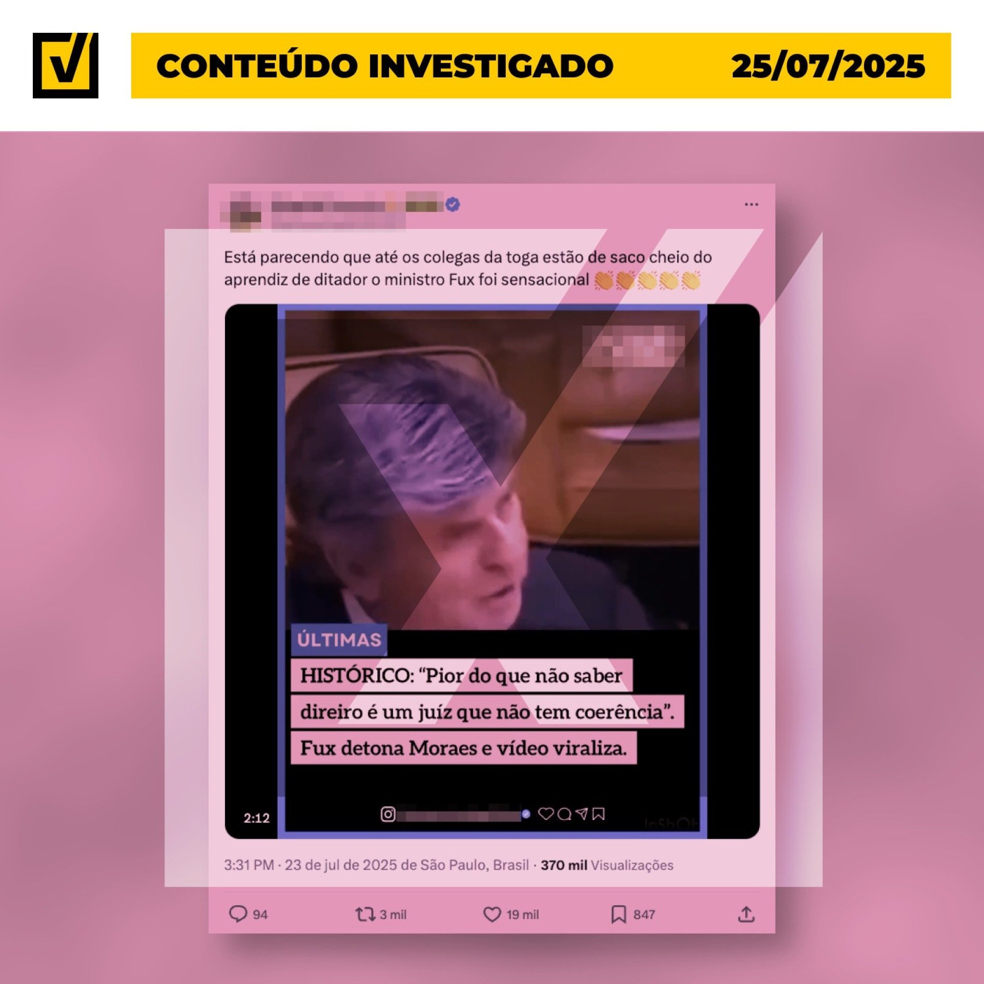 Vídeo combina trechos desconectados dos discursos de Fux e Moraes para gerar narrativa falsa - (crédito: Reprodução/Comprova) Vídeo combina trechos desconectados dos discursos de Fux e Moraes para gerar narrativa falsa - (crédito: Reprodução/Comprova)