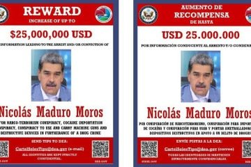 Cartaz com o rosto do presidente venezuelano, Nicolás Maduro e as acusações -  (crédito: Reprodução/Redes sociais )