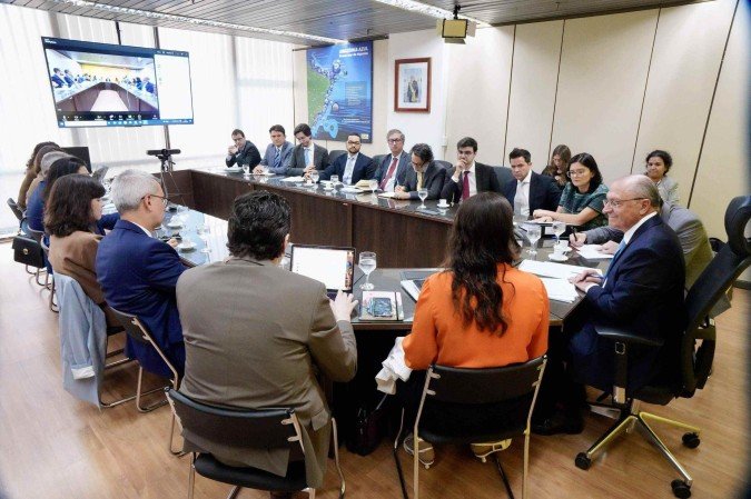 Geraldo Alckmin teve reunião, ontem, com representantes do setor de tecnologia no Palácio do Planalto -  (crédito: Cadu Gomes/VPR)
