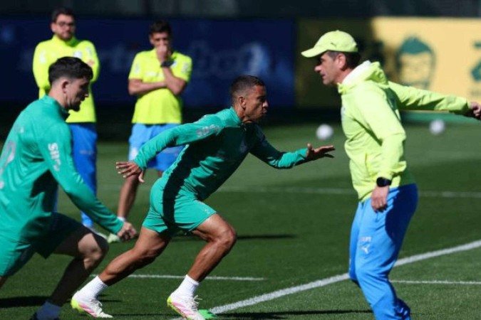 Palmeiras encerra preparação para dérbi na Copa do Brasil -  (crédito: Foto: Cesar Greco/Palmeiras)