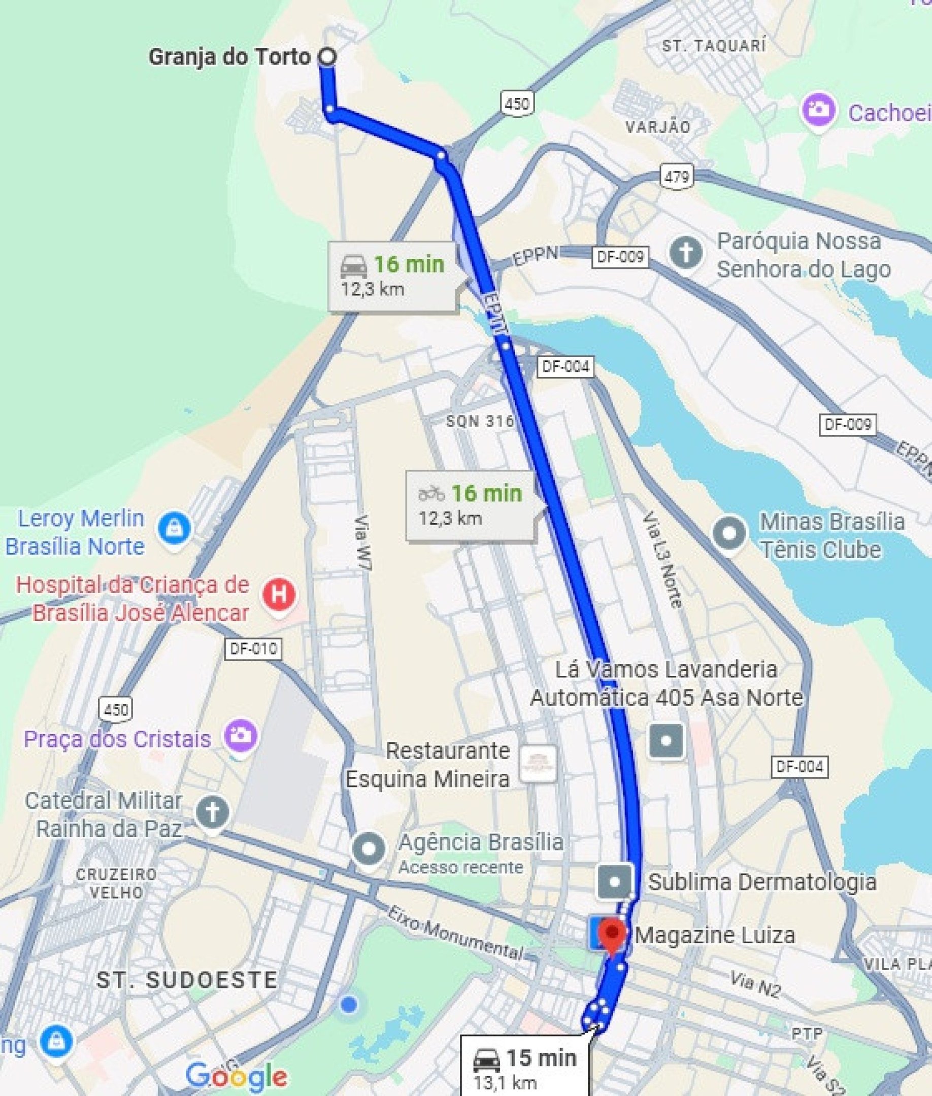 Trajeto previsto para a motociata em apoio a Bolsonaro pelas ruas de Brasília