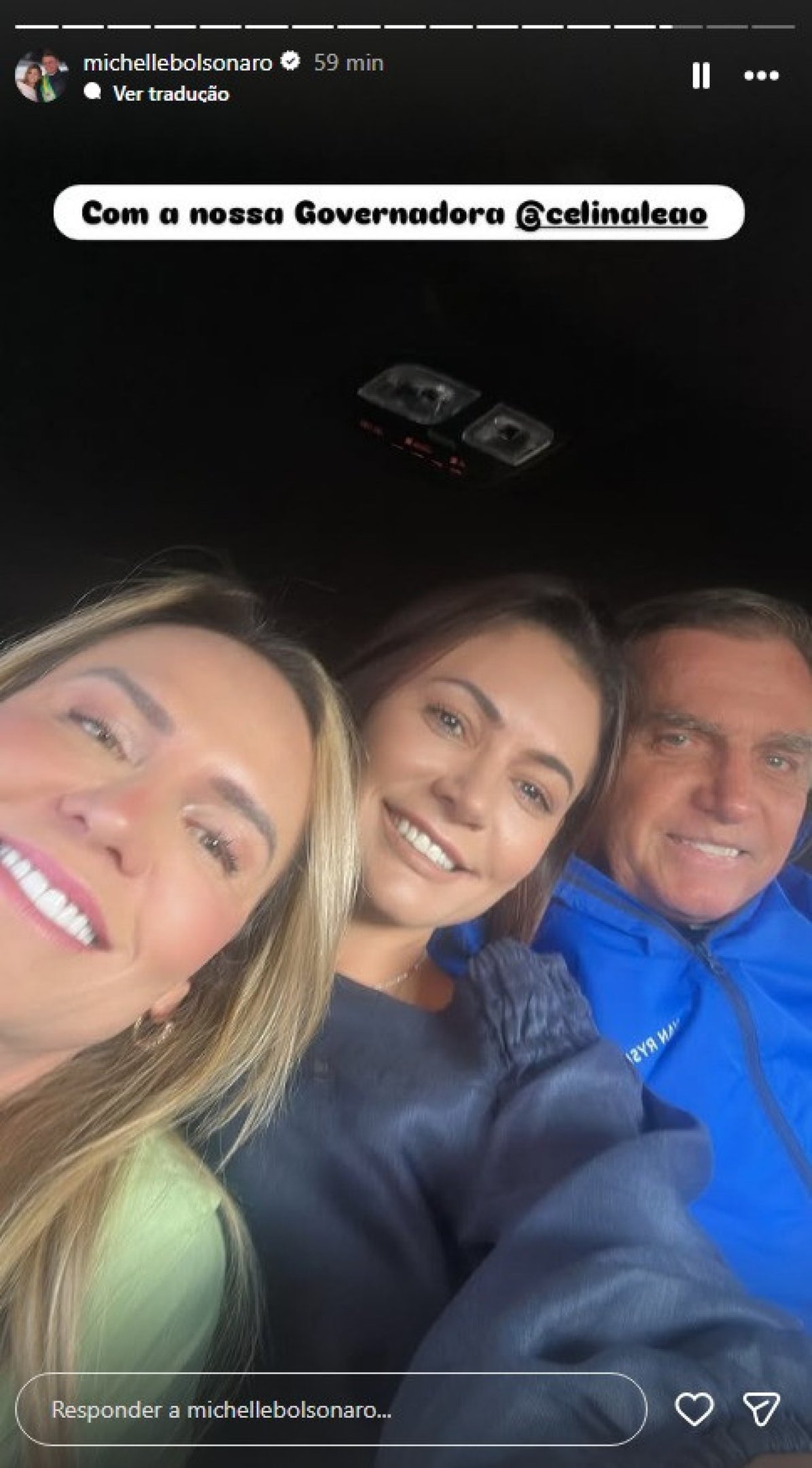 Ao lado de Bolsonaro, Michelle exalta Celina Leão: 