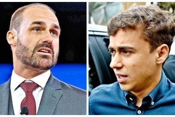Eduardo Bolsonaro e Nikolas Ferreira -  (crédito: Sauel Loeb/AFP / Gladyston Rodrigues/EM/D.A.Press)