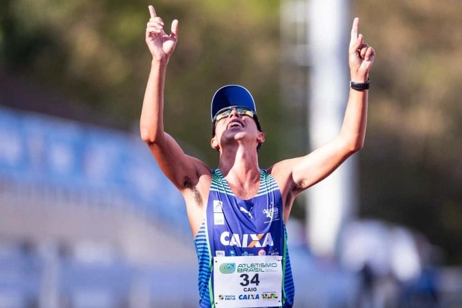 Caio estabeleceu o melhor tempo do mundo em 2025: 1h18min379 - (crédito: Gustavo Alves/CBAt) Caio estabeleceu o melhor tempo do mundo em 2025: 1h18min379 - (crédito: Gustavo Alves/CBAt)