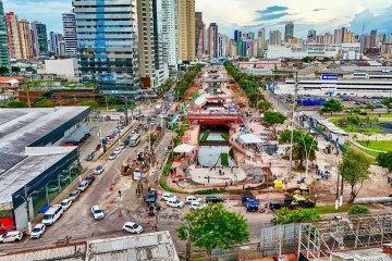 As obras da Nova Doca, em Belém, entram em uma nova fase com o início do asfaltamento de trechos ao redor da Quadra 1, visando a modernização e preparação da cidade para a Conferência das Partes (COP 30)24 de setembro de 2024
     -  (crédito:   Arthur Sobral/SECOM)