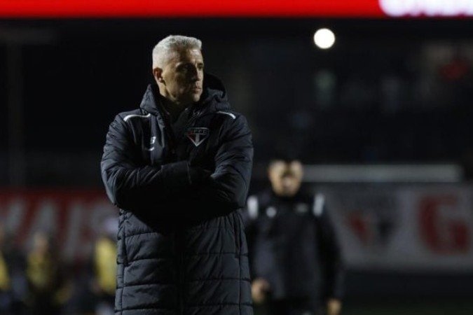 Jandrei foi titular contra o Athletico Paranaense -  (crédito: Foto: Rubens Chiri e Miguel Schincariol /São Paulo)