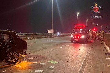 Acidente entre dois carros na Cidade do Automóvel matou jovem de 28 anos - (crédito: CBMDF) Acidente entre dois carros na Cidade do Automóvel matou jovem de 28 anos - (crédito: CBMDF)