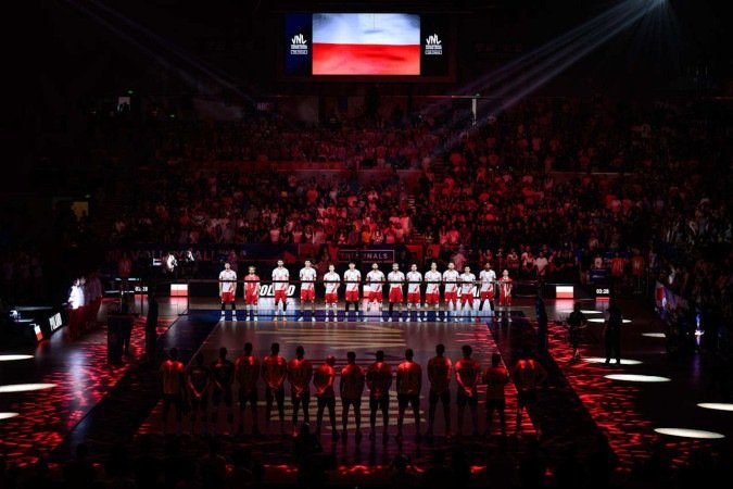 Primeira colocada no ranking mundial, a Polônia se impôs contra o Brasil e disputará o segundo título na Liga das Nações Masculina de Vôlei contra a Itália - (crédito: Divulgação/VNL) Primeira colocada no ranking mundial, a Polônia se impôs contra o Brasil e disputará o segundo título na Liga das Nações Masculina de Vôlei contra a Itália - (crédito: Divulgação/VNL)