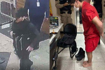Detento de 24 anos, suspeito de matar policial penal saiu do hospital vestindo farda do agente, foi capturado momentos depois da fuga -  (crédito: Imagens cedidas)