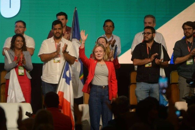 Gleisi Hoffmann no 17º Encontro Nacional do PT -  (crédito: Ed Alves / CB.DAPress)