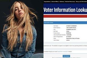 A atriz Sydney Sweeney é filiada ao partido Republicano desde junho de 2024 -  (crédito: Divulgação /American Eagle e Reprodução)