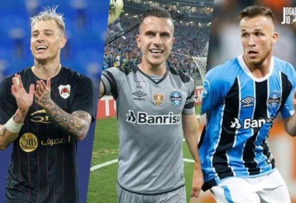 Fotos: Roger Guedes - Reprodução / Instagram ; Marcelo - Lucas Uebel / Grêmio FBPA ; Arthur - Reprodução