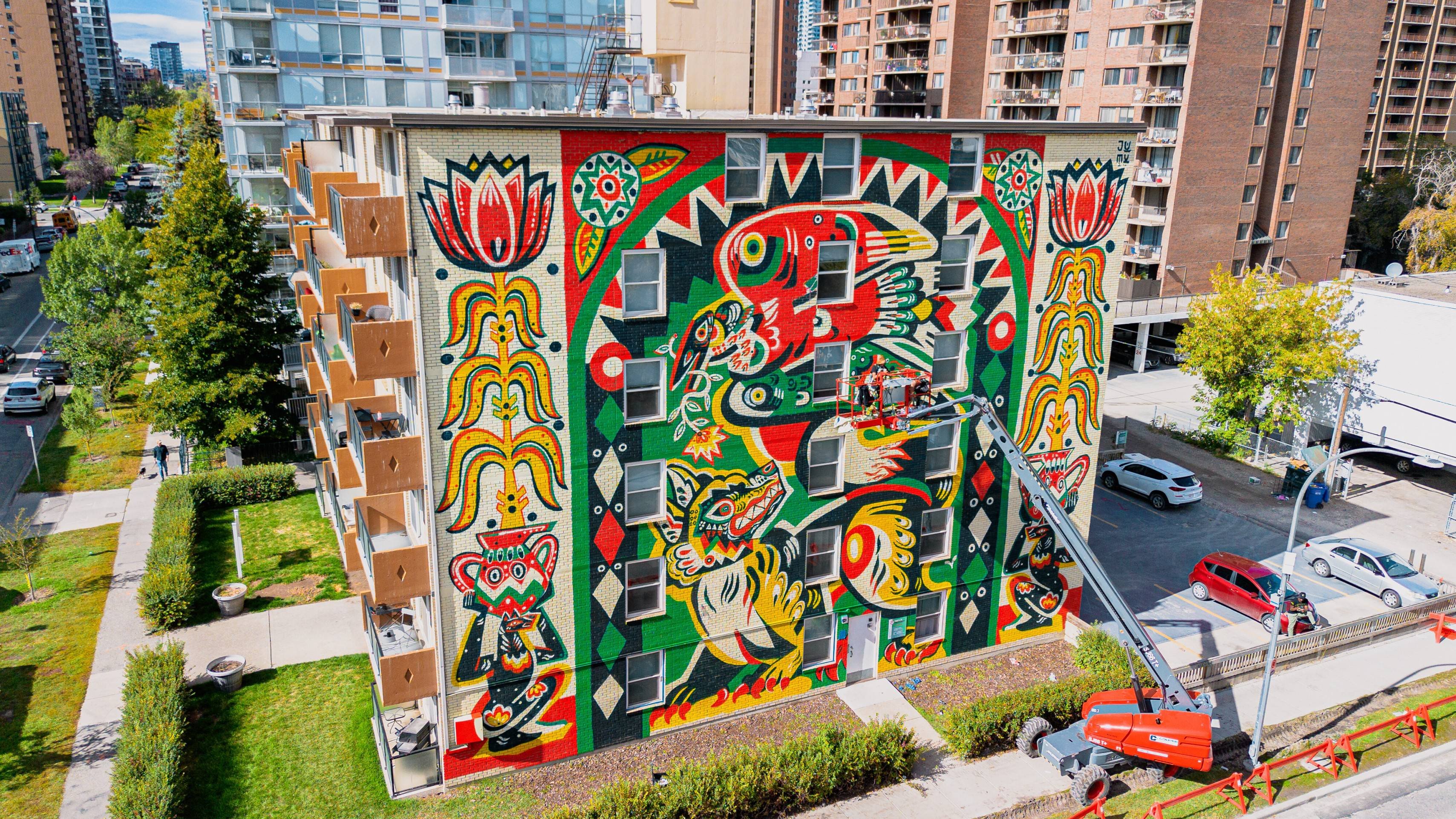 Mural de JuMu em Calgary, no Canadá 
